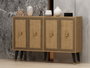 Hanah Home Consola Ansel - Roble zafiro, Dorado